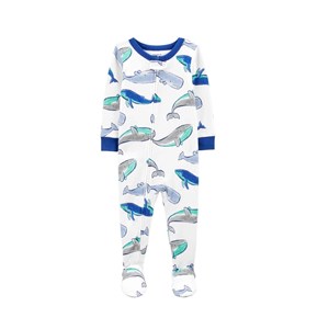 Carter's Bebek Tekli Pijama Tulum 1K461913 Beyaz-Mavi