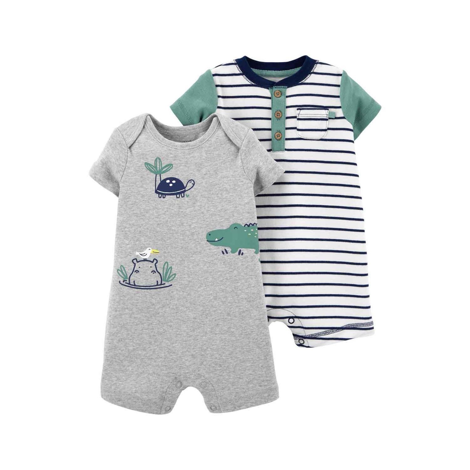 Carter's Layette Bebek 2'li Romper Tulum 1K489610 Çok Renkli