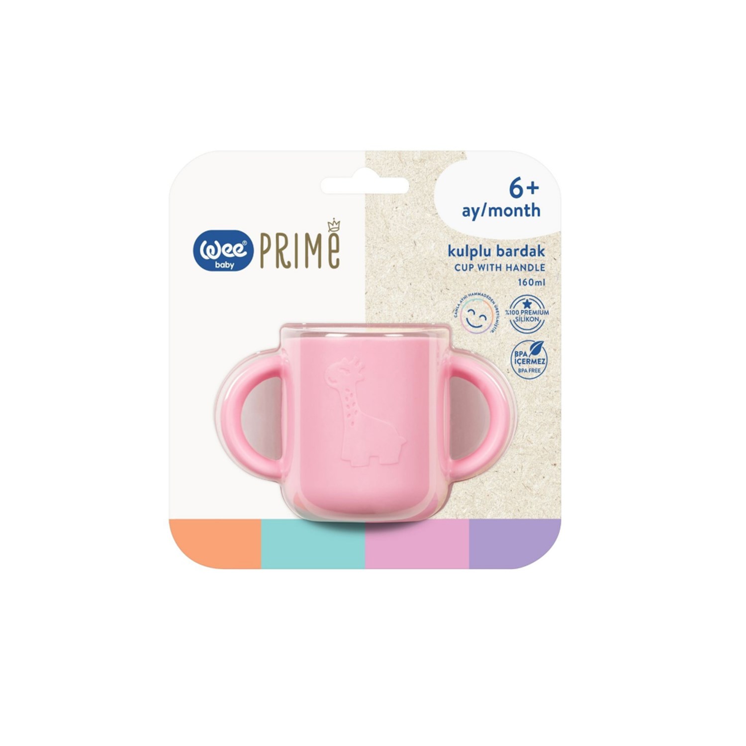 Wee Baby Prime Silikon Kulplu Bardak T0000926 Pembe