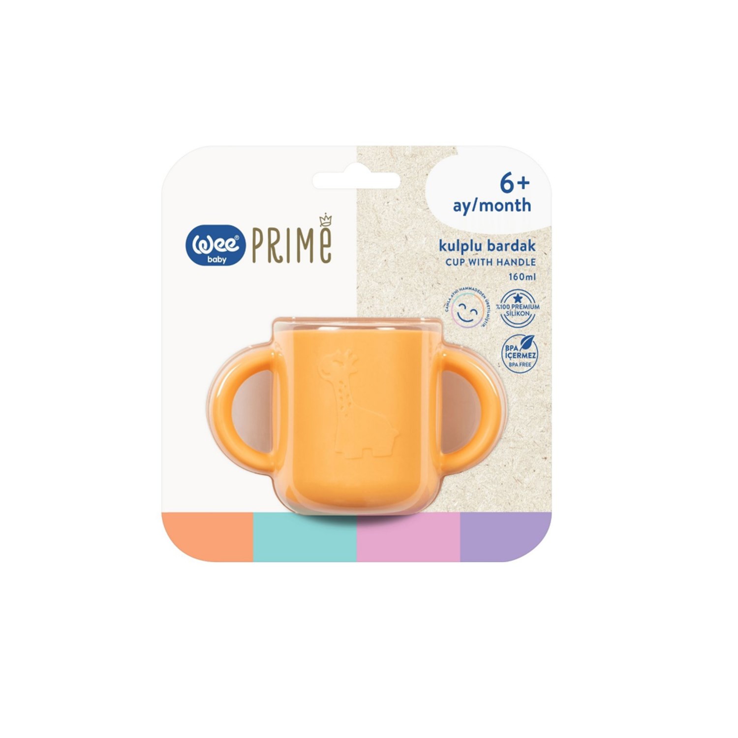 Wee Baby Prime Silikon Kulplu Bardak T0000926 Turuncu