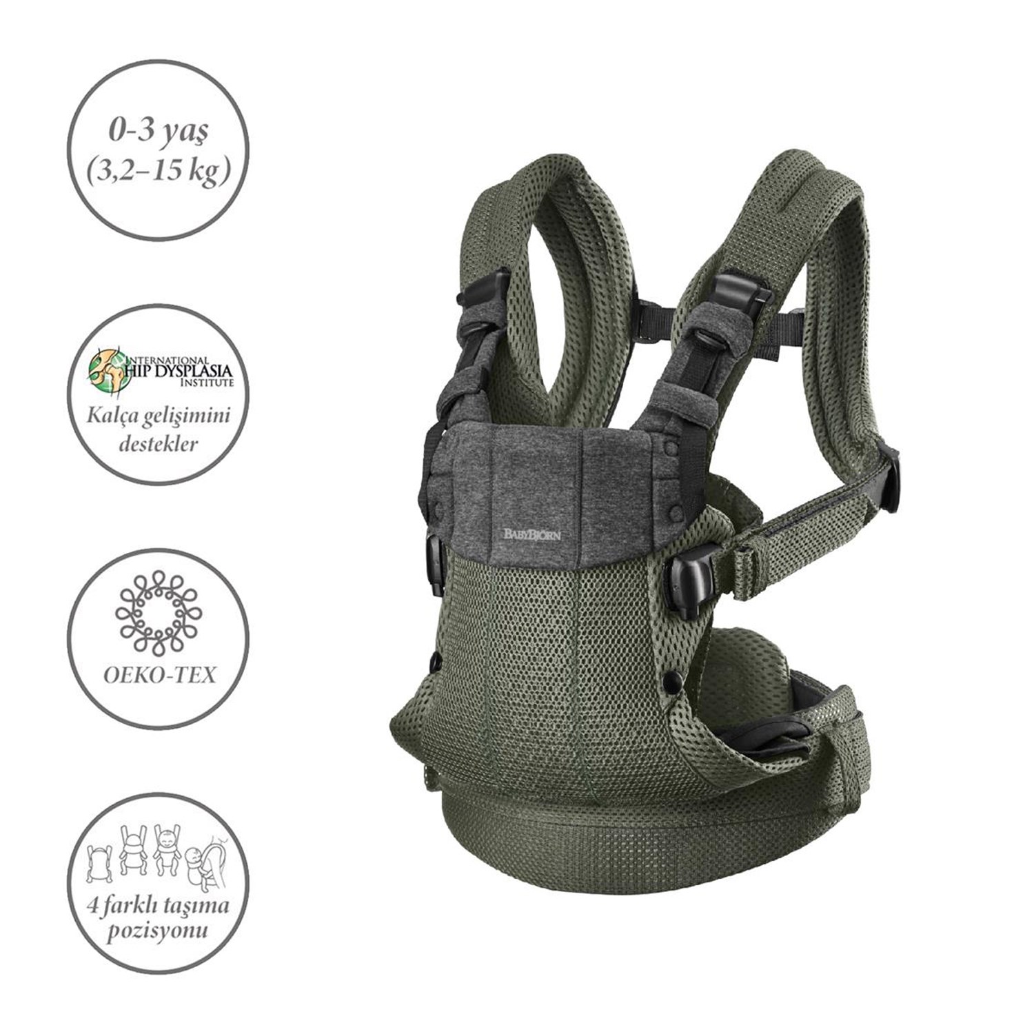 Babybjörn Kanguru Harmony 3D Mesh Dark Green