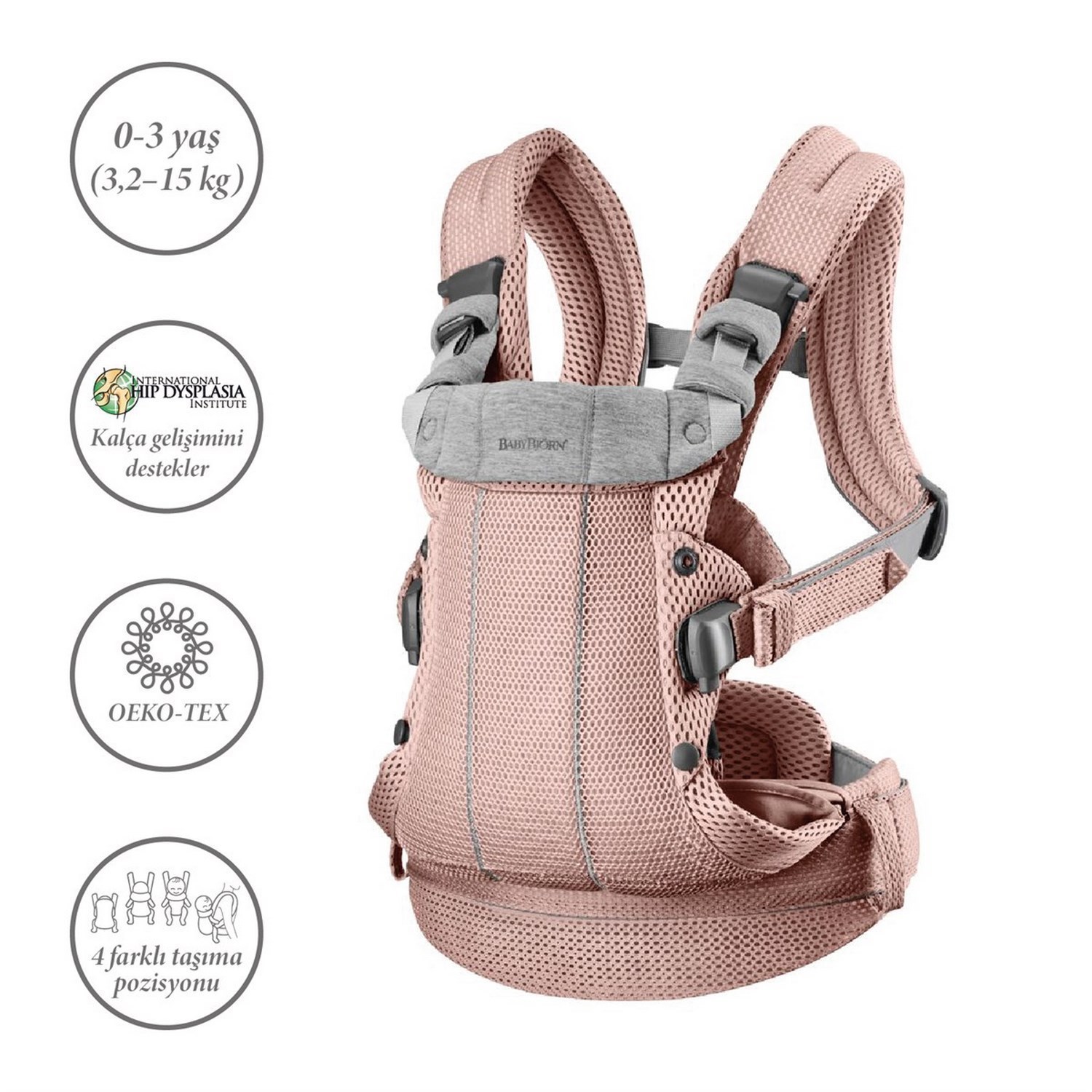 Babybjörn Kanguru Harmony 3D Mesh Dusty Pink