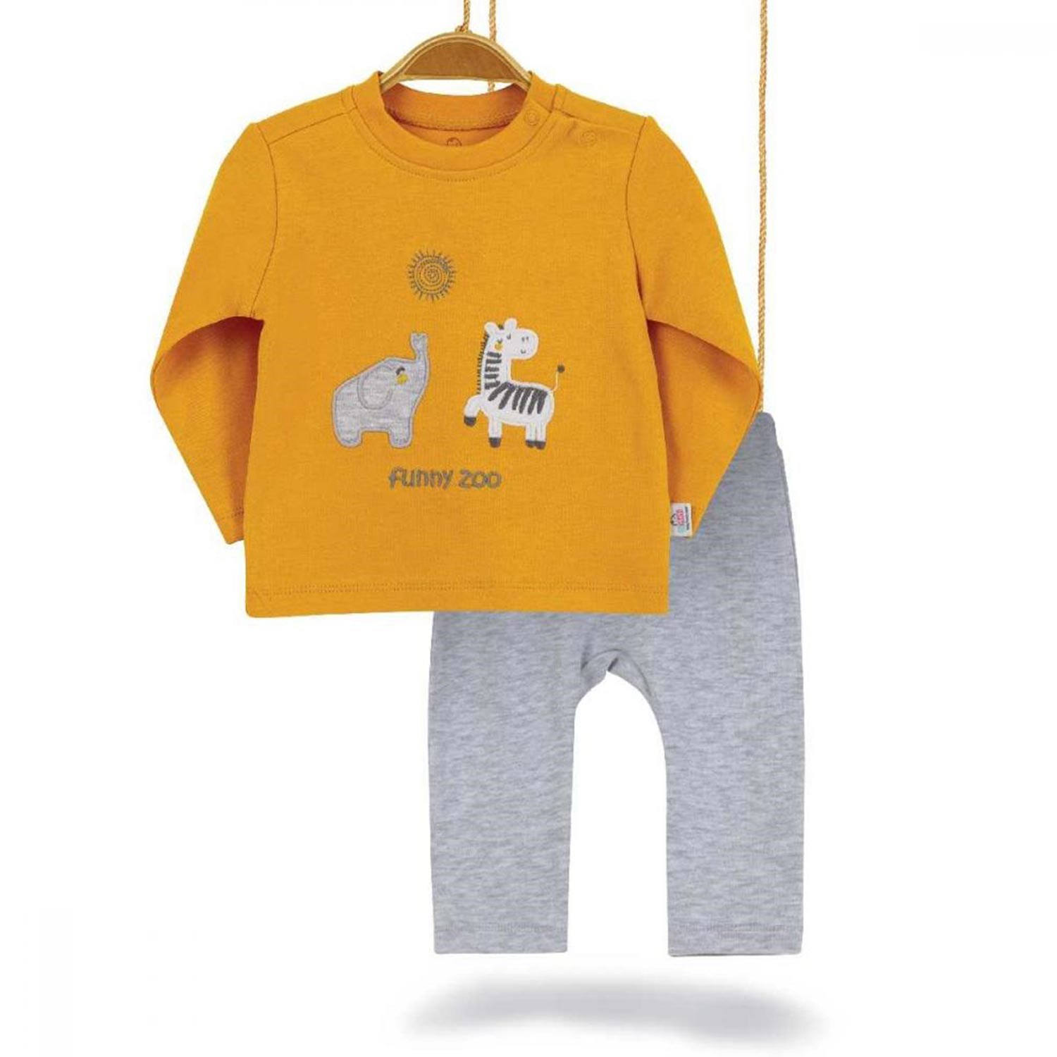 Bibaby Bimini Funny Zoo Bebek İkili Takım 59647 Hardal