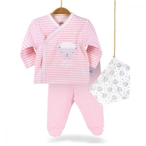 Bibaby Bimini Cute Lamb Bebek 3'lü Zıbın Set 73202 Pembe