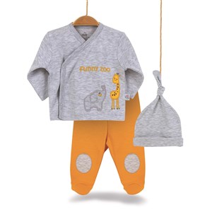 Bibaby Bimini Funny Zoo Bebek 3'lü Zıbın Set 73224 Hardal