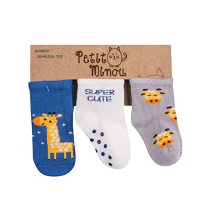 Petit Minou 3'lü Giraffe Soket Bebek Çorabı 2118 Çok Renkli