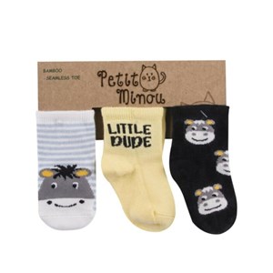 Petit Minou 3'lü Little Dude Soket Bebek Çorabı 2119 Çok Renkli