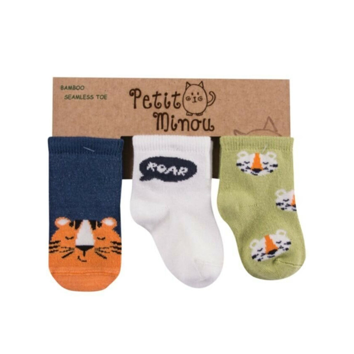Petit Minou 3'lü Roar Soket Bebek Çorabı 2123 Çok Renkli