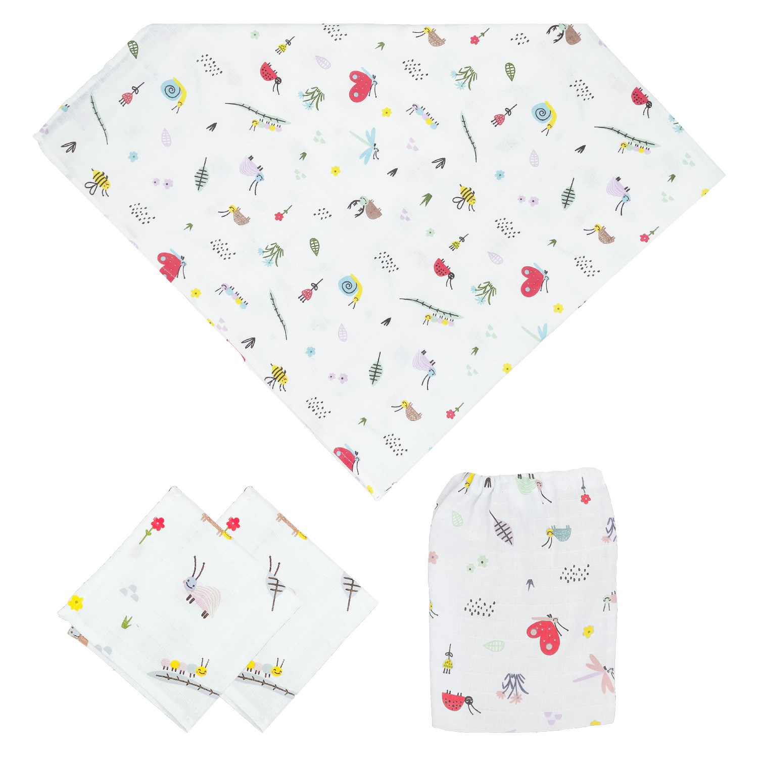 Mynest Çok Amaçlı Müslin Bebek Battaniyesi 115x115 Cm Çok Renkli