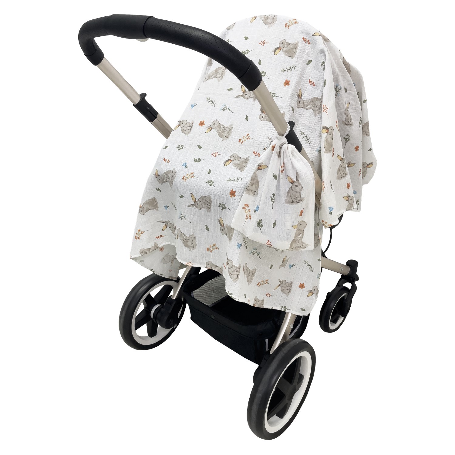 Mynest Çok Amaçlı Müslin Bebek Battaniyesi 115x115 Cm Ekru-Kahverengi