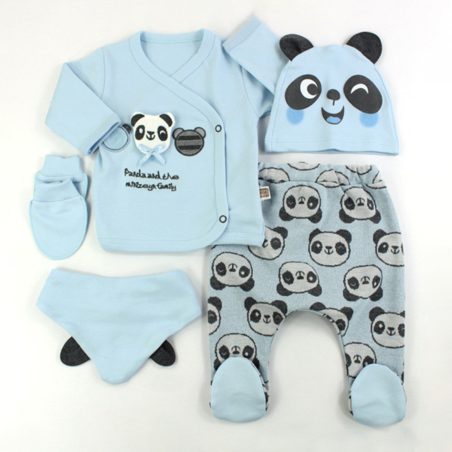 Mini Zey Panda 5'li Bebek Takımı 7011 Mavi