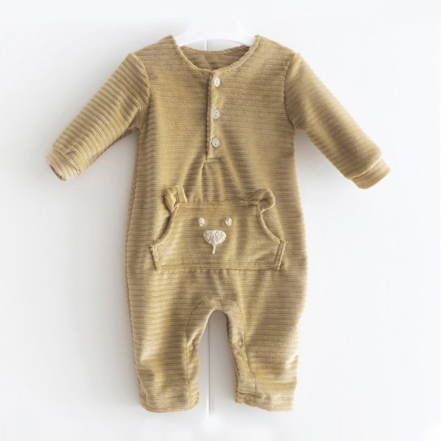 Mymio Kadife Erkek Bebek Tulumu 3272 Camel