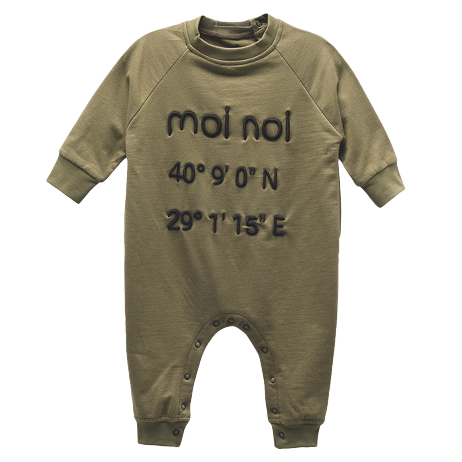 Moi Noi Nakışlı Bebek Tulumu 1068 Haki