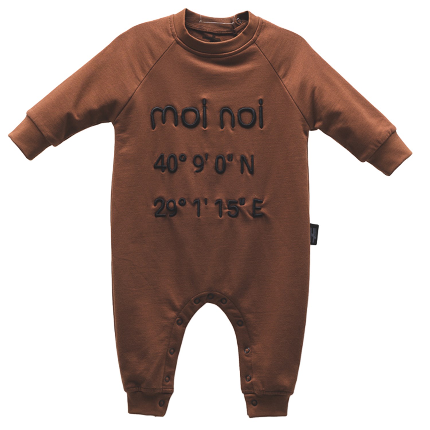 Moi Noi Nakışlı Bebek Tulumu 1068 Kahverengi