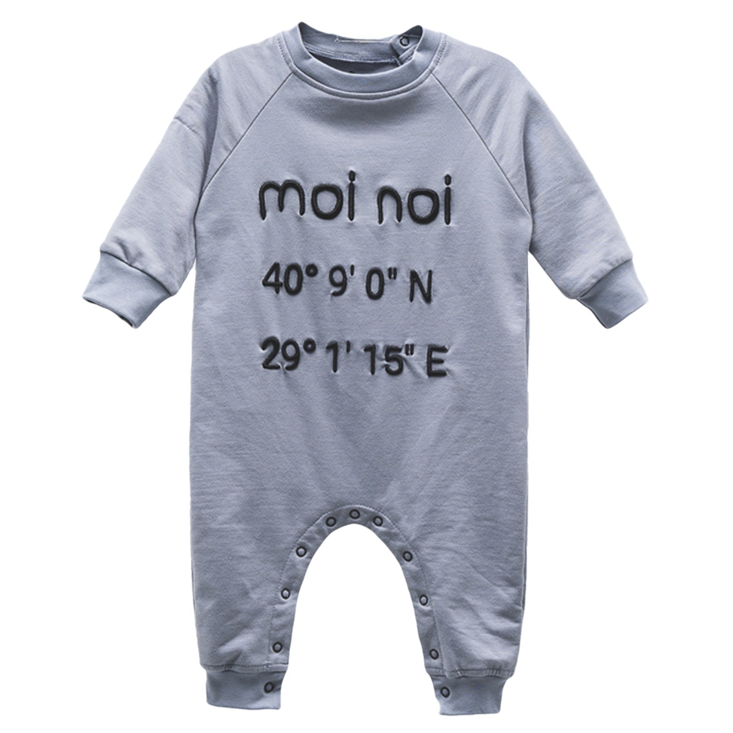 Moi Noi Nakışlı Bebek Tulumu 1068 Mavi