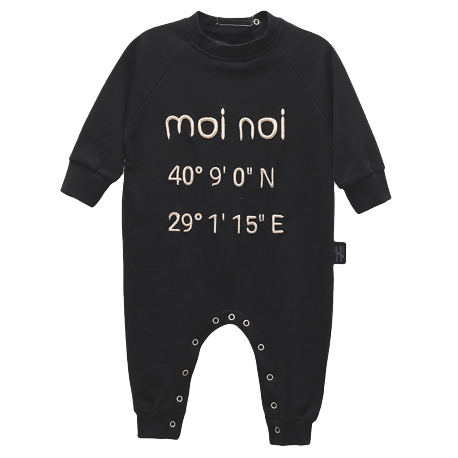 Moi Noi Nakışlı Bebek Tulumu 1068 Siyah