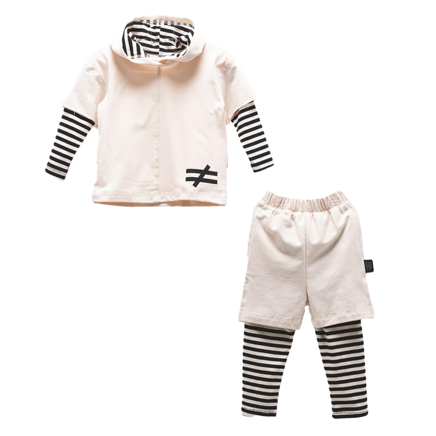Moi Noi Zebra Desenli Bebek Takımı 5098 Bej