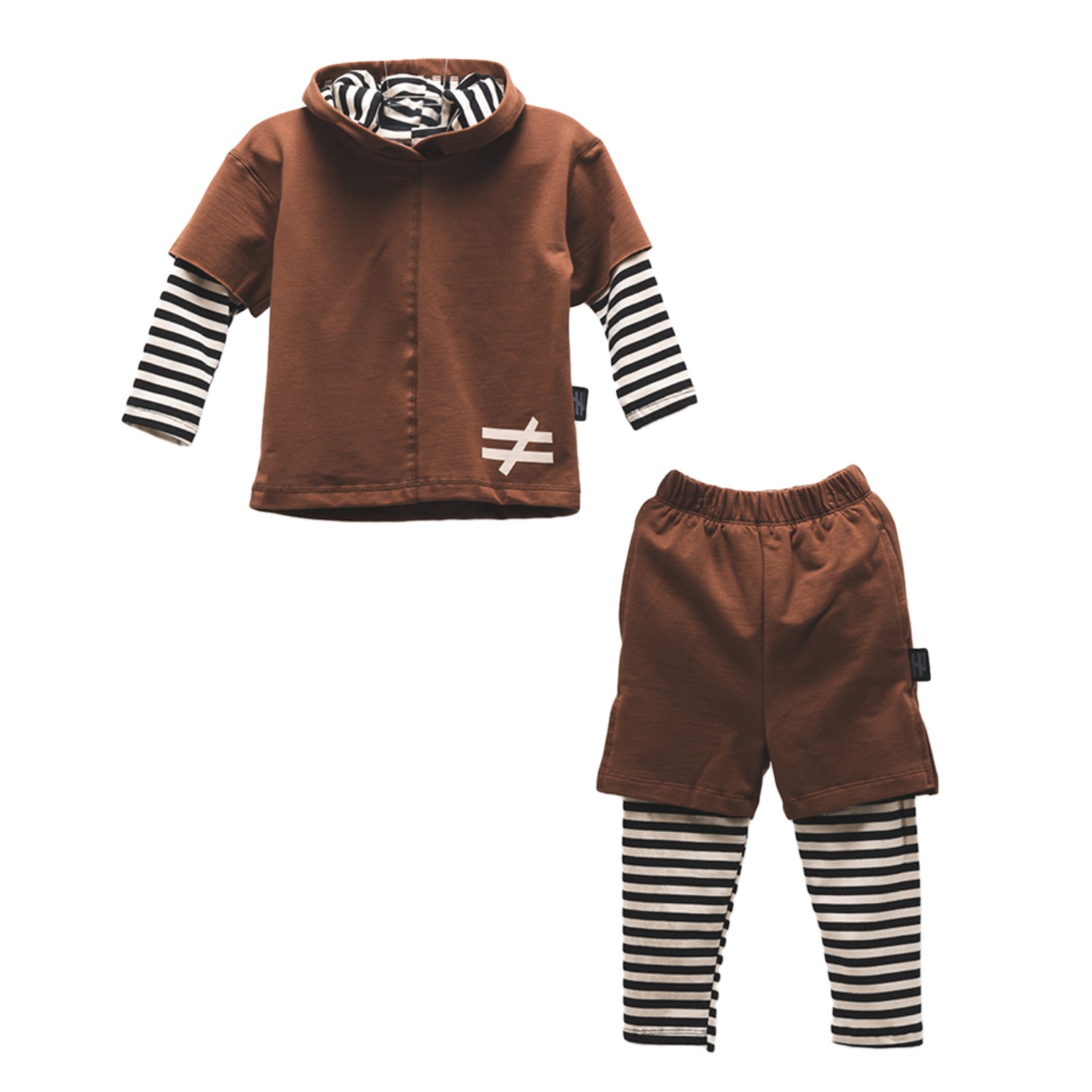 Moi Noi Zebra Desenli Bebek Takımı 5098 Kahverengi
