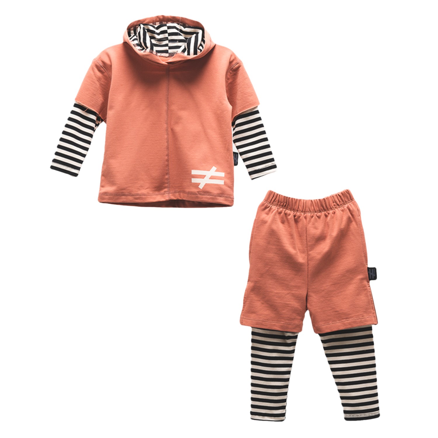 Moi Noi Zebra Desenli Bebek Takımı 5098 Kiremit
