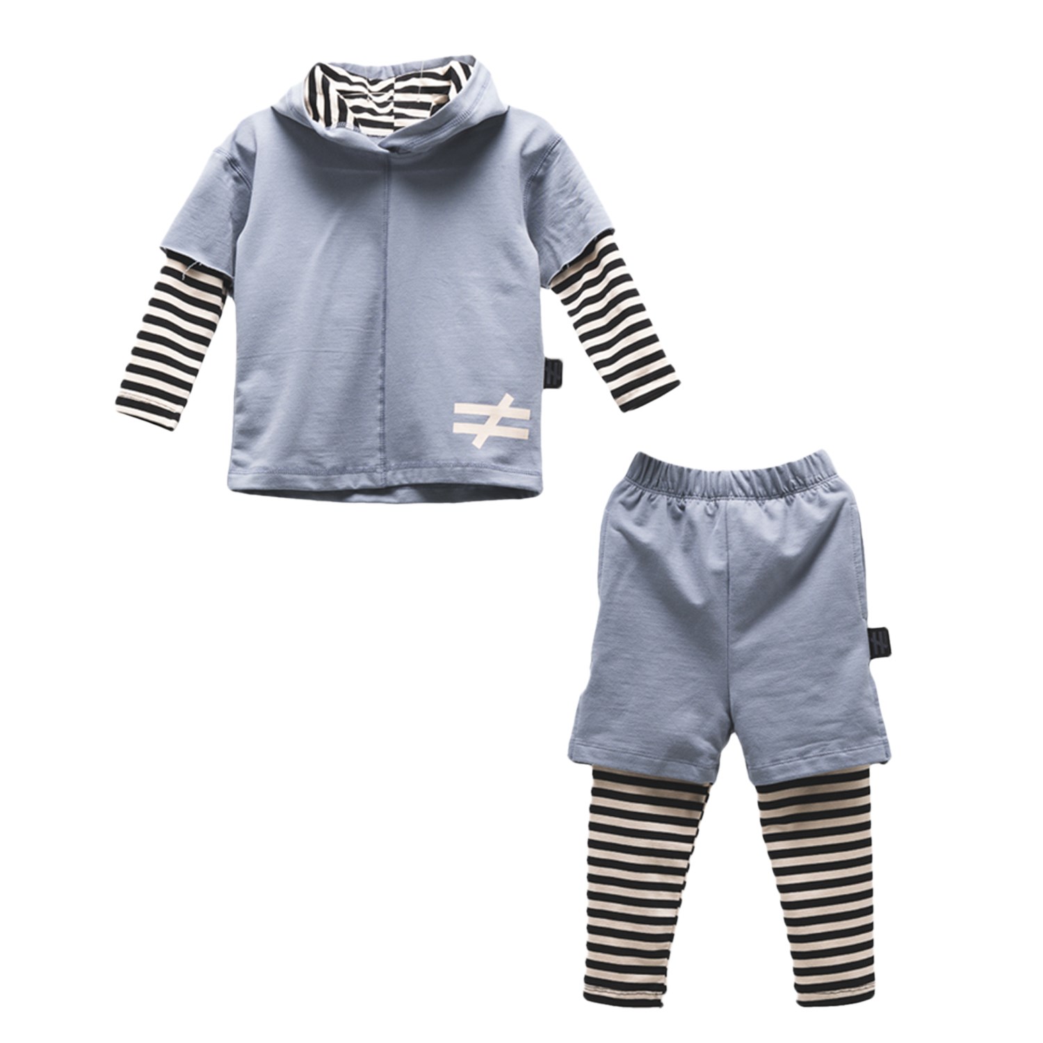 Moi Noi Zebra Desenli Bebek Takımı 5098 Mavi