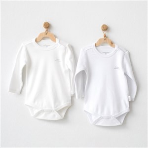 Andywawa Long Sleeve Basic 2'li Bebek Body AC21895R Ekru