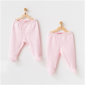 Andywawa Milly Ballet 2'li Patikli Bebek Pantolonu AC21808R Pembe