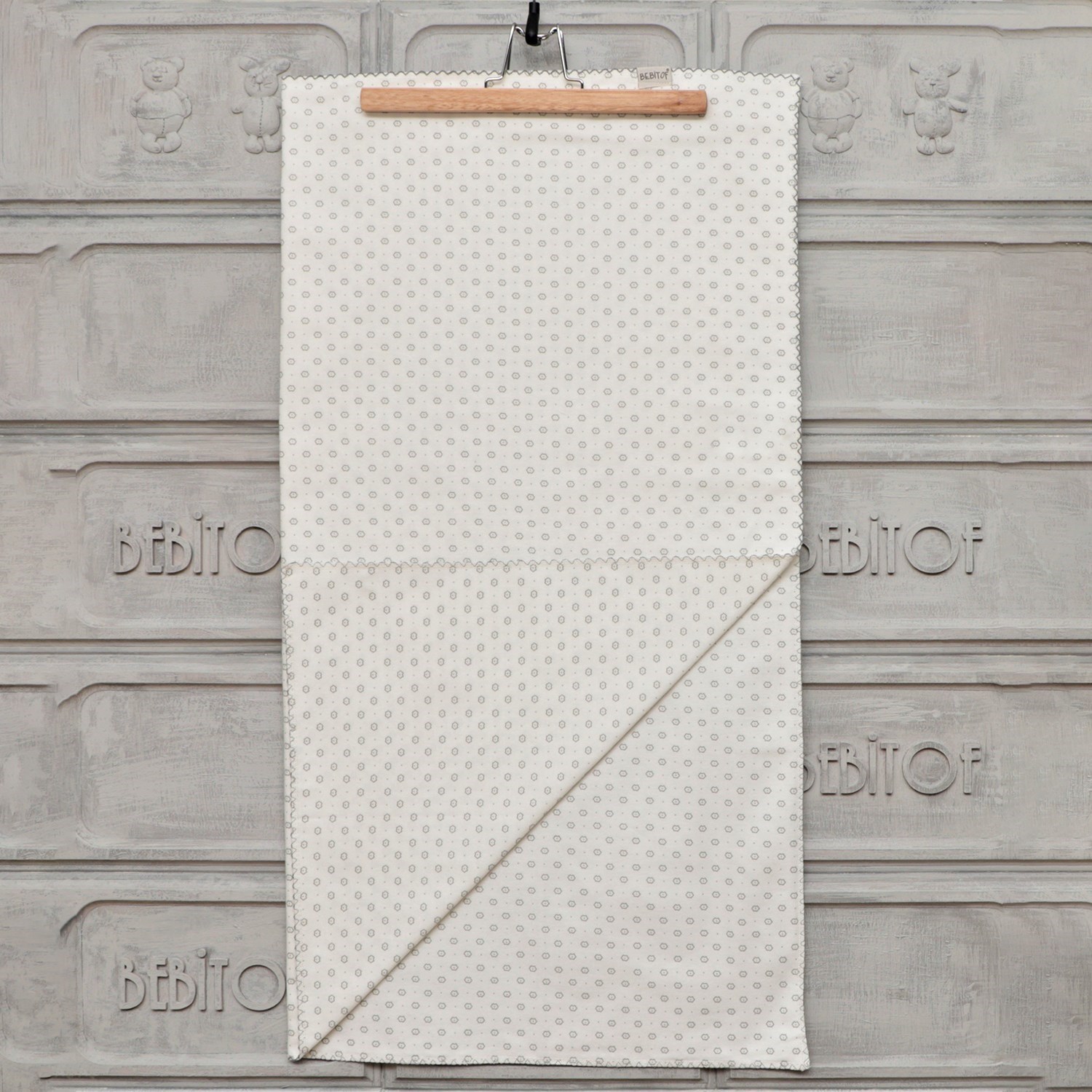 Bebitof Tavşan Aşkı Pazen Bebek Battaniyesi 90x90 Cm 95039 Ekru