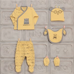 Bebitof Bear Brother 5'li Bebek Zıbın Seti 25000 Sarı