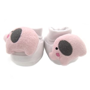 Mini Damla Düz Penye Bebek Çarık Çorap 42088 Beyaz