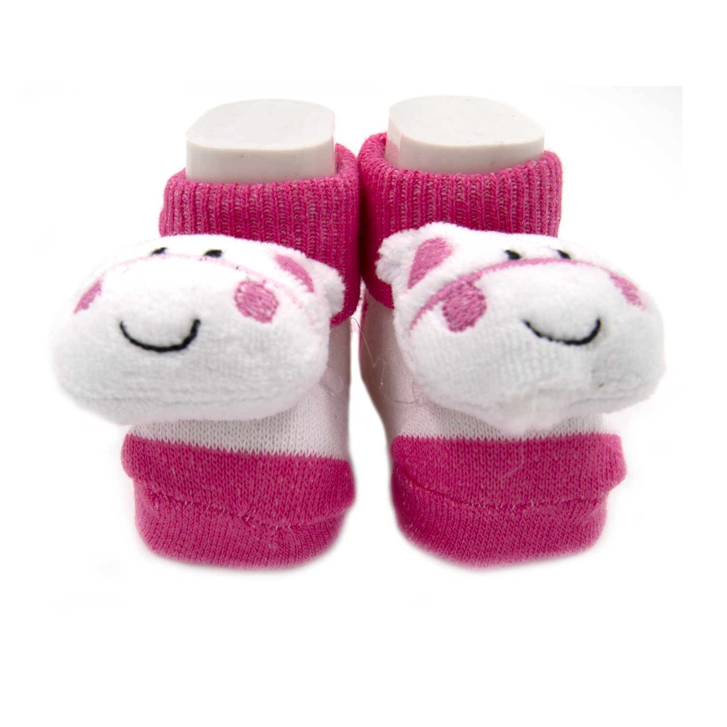 Mini Damla Oyuncaklı Bebek Çorabı 42425 Beyaz-Pembe