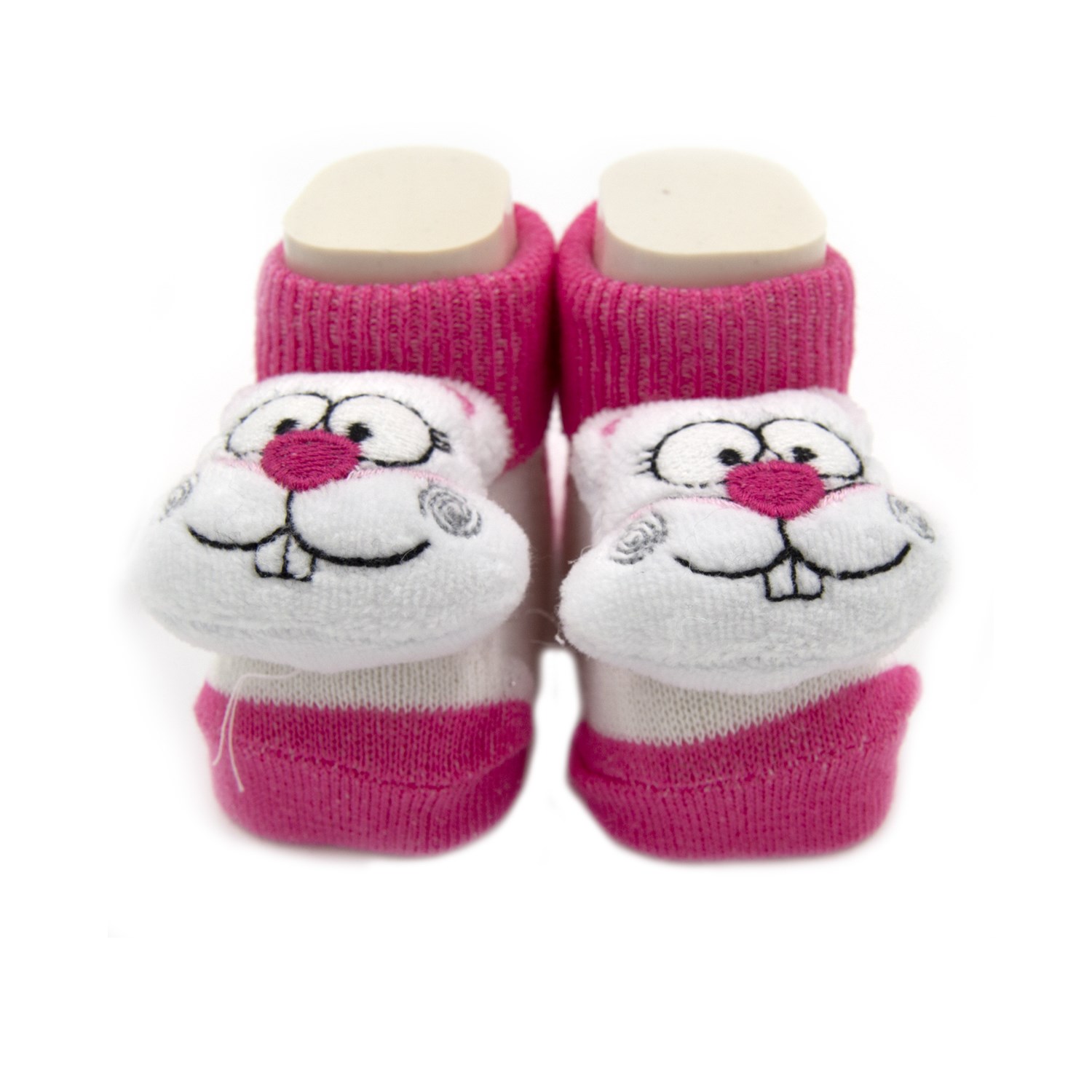 Mini Damla Oyuncaklı Bebek Çorabı 42425 Koyu Pembe