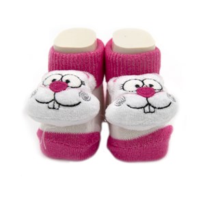 Mini Damla Oyuncaklı Bebek Çorabı 42425 Koyu Pembe