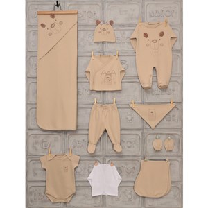 Bebitof Ayılı 10'lu Bebek Hastane Çıkış Seti 10025 Kahverengi