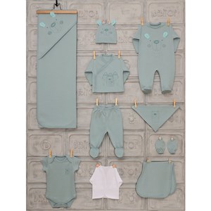 Bebitof Ayılı 10'lu Bebek Hastane Çıkış Seti 10025 Mint