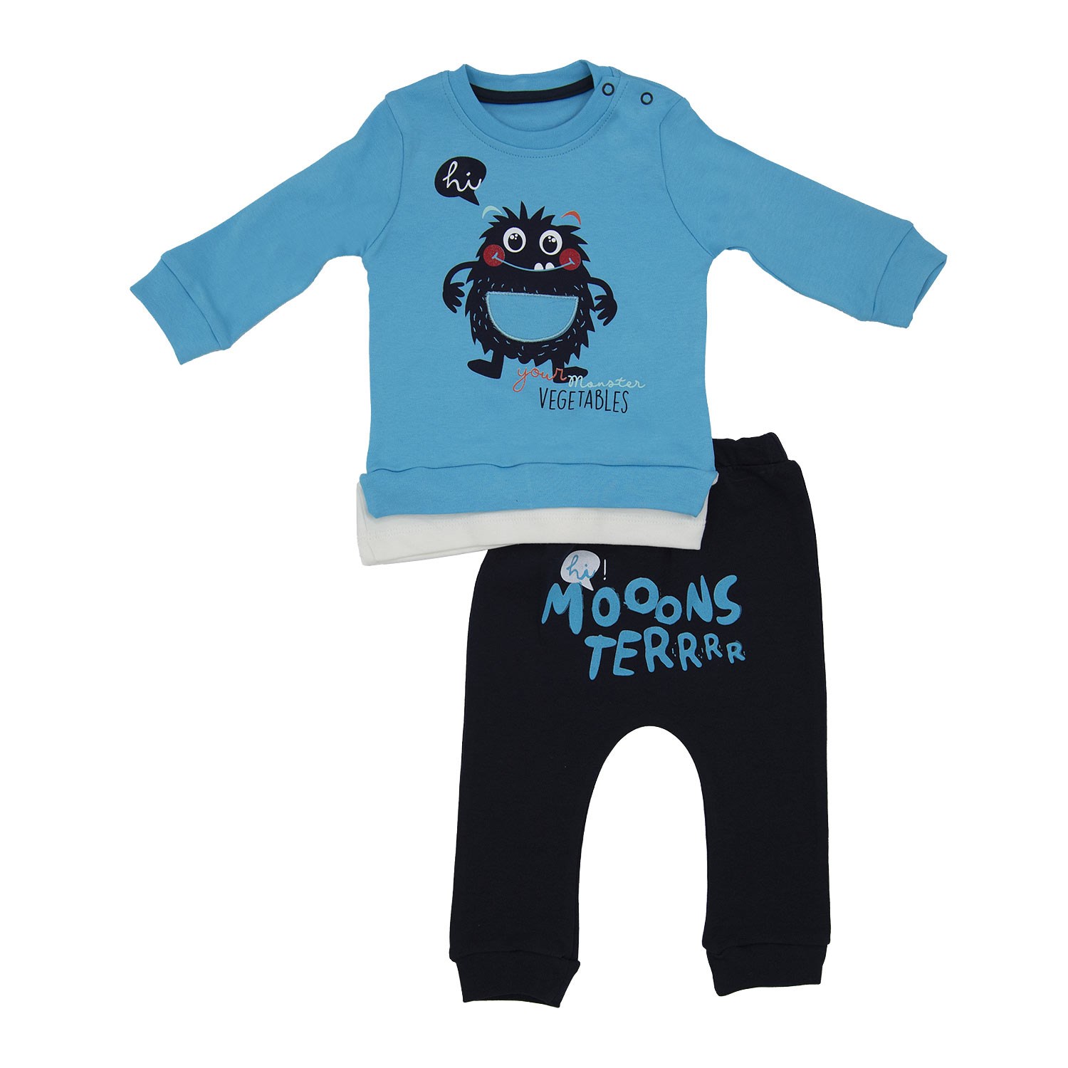 Bobby Baby Monster 2'li Bebek Takımı 1025 Mavi
