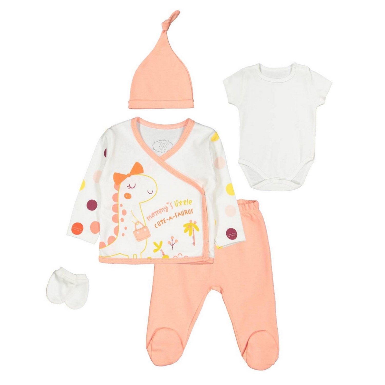 Tongs Baby Dino Girl 5'li Hastane Çıkışı Seti 2935 Somon