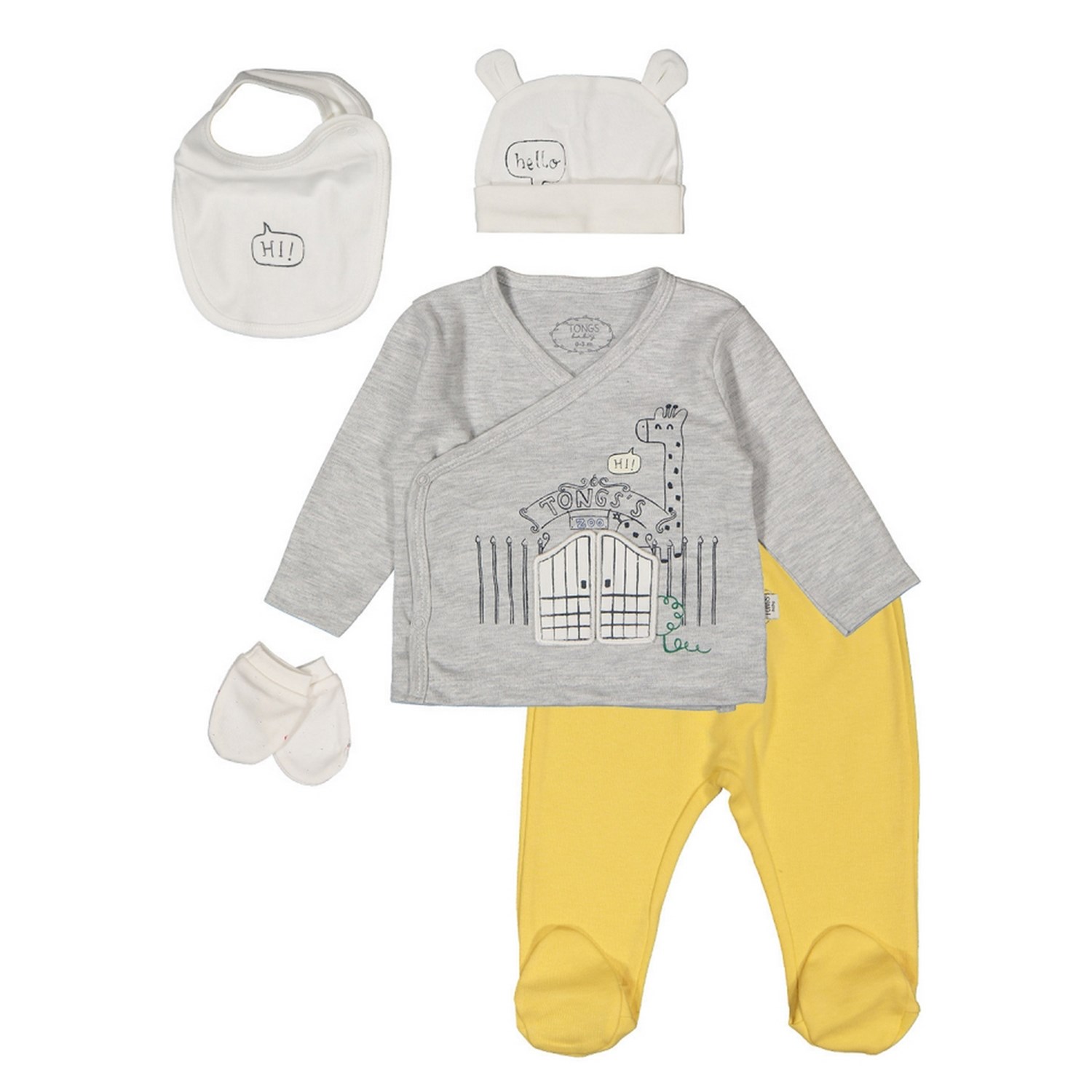 Tongs Baby Zoo 5'li Hastane Çıkışı Seti 2965 Sarı