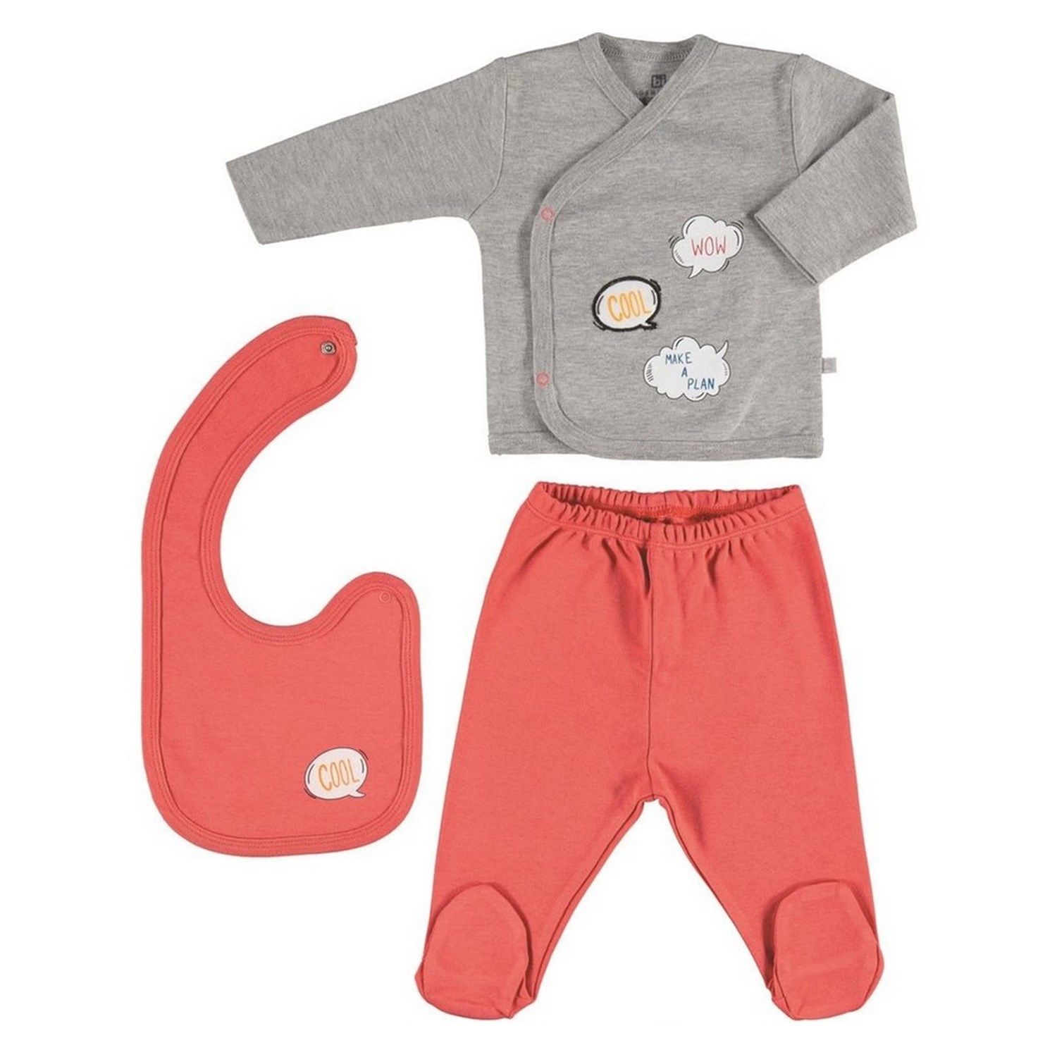 Bibaby Cool Time 10'lu Hastane Çıkış Seti 63186 Gri-Kırmızı