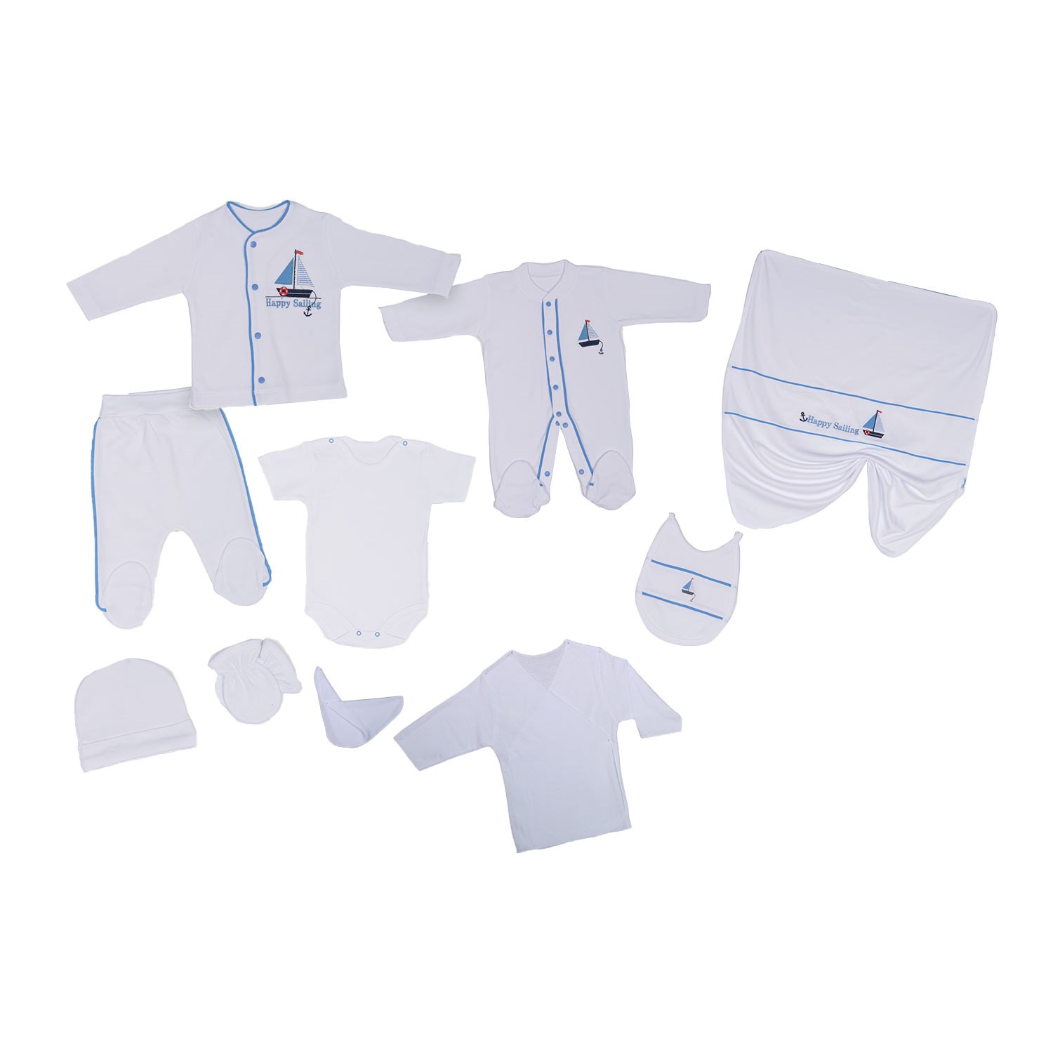 Dinemis Baby Marin 10'lu Hastane Çıkış Seti 4009 Mavi