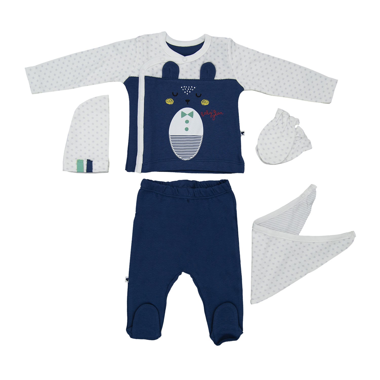 Caramell Baby Bear 5'li Hastane Çıkışı Seti ZE6861 Lacivert