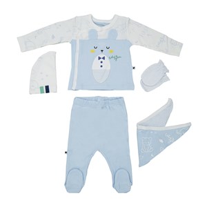 Caramell Baby Bear 5'li Hastane Çıkışı Seti ZE6861 Mavi