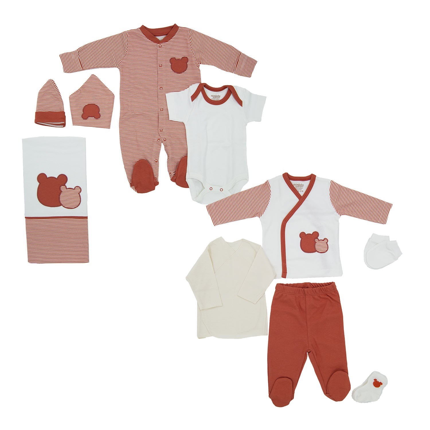 Ciccim Baby Ayıcık 10'lu Bebek Hastane Çıkış Seti 4419 Kiremit