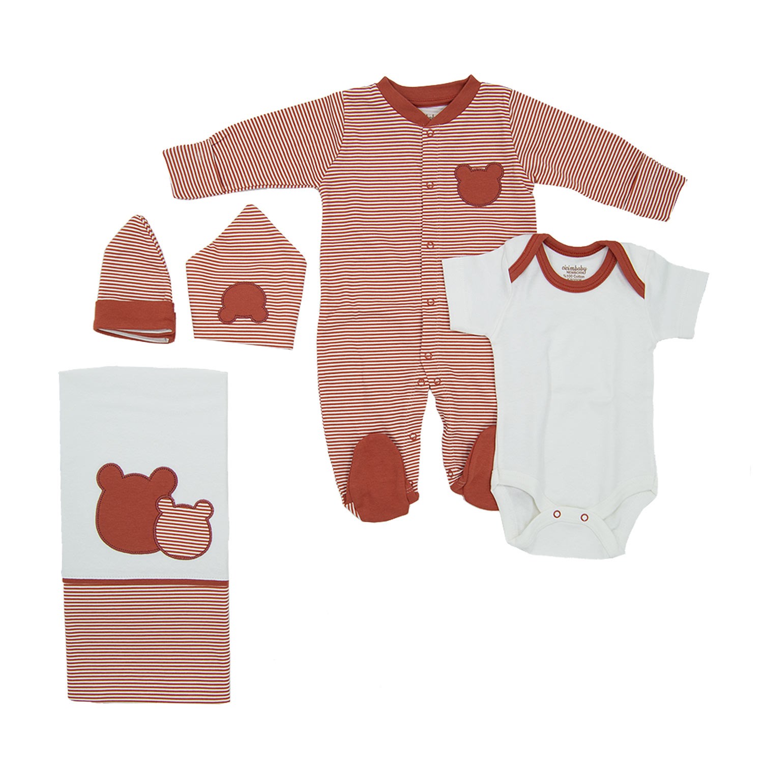 Ciccim Baby Ayıcık 10'lu Bebek Hastane Çıkış Seti 4419 Kiremit