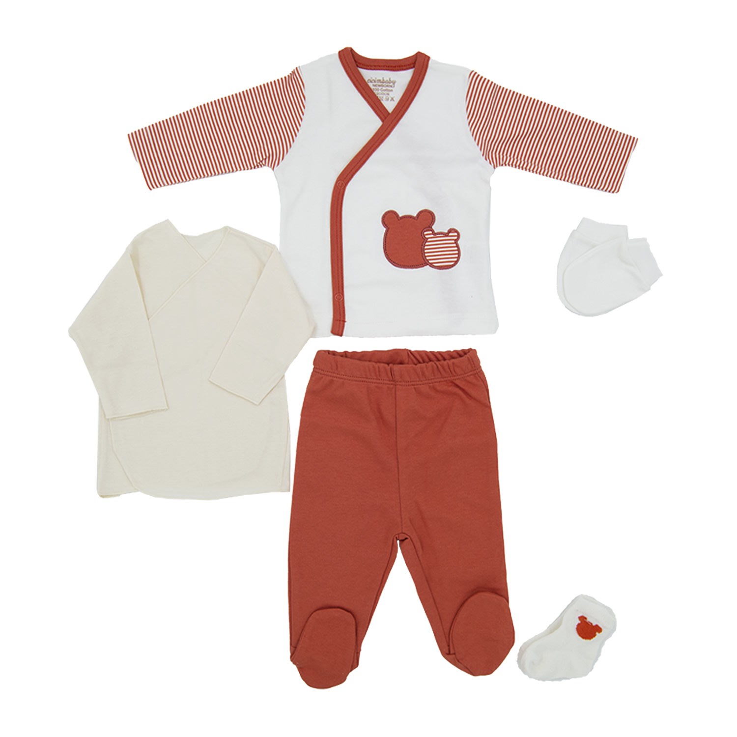 Ciccim Baby Ayıcık 10'lu Bebek Hastane Çıkış Seti 4419 Kiremit