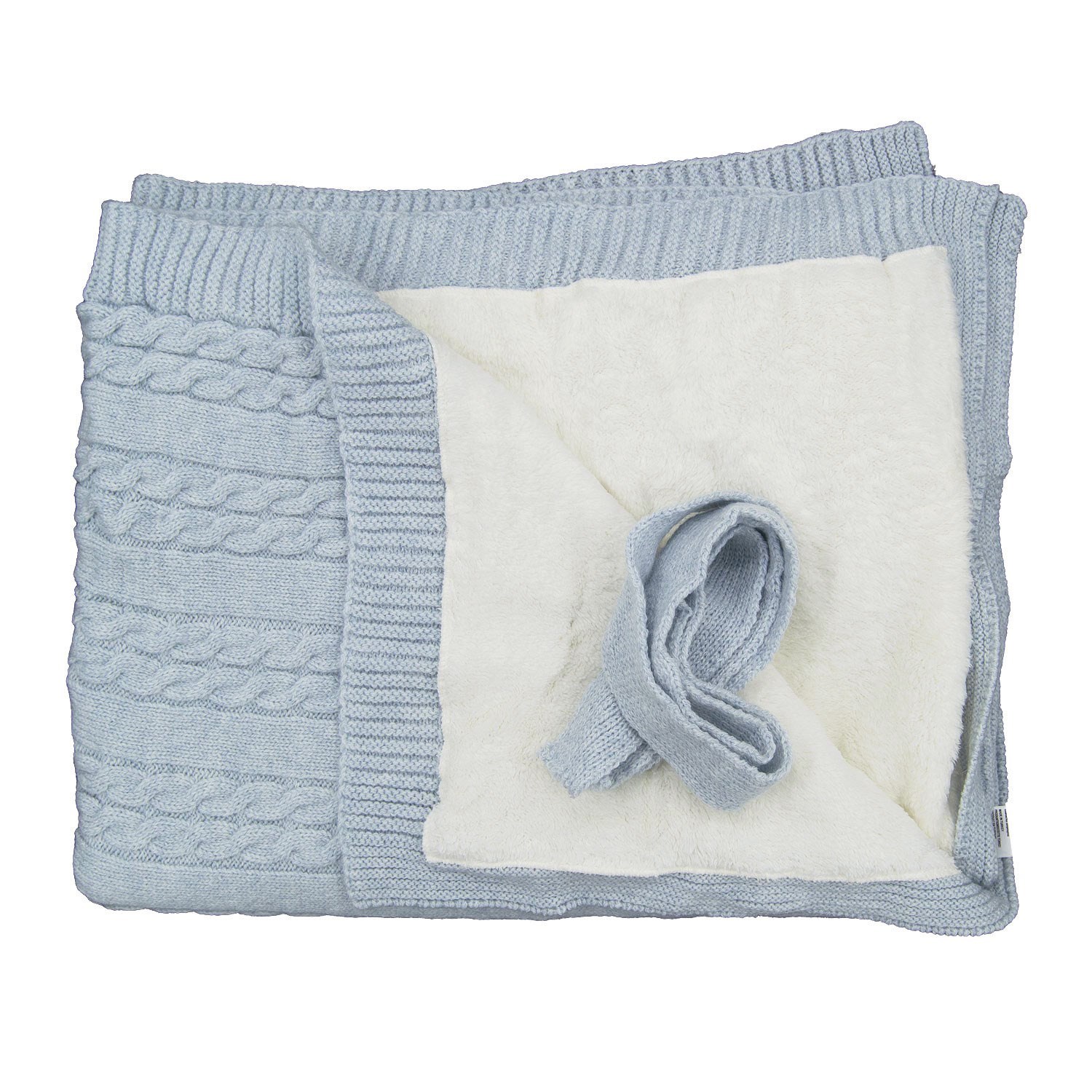Pierre Cardin Saç Örgülü Triko Bebek Battaniyesi 302436 Mavi