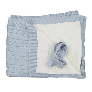 Pierre Cardin Saç Örgülü Triko Bebek Battaniyesi 302436 Mavi
