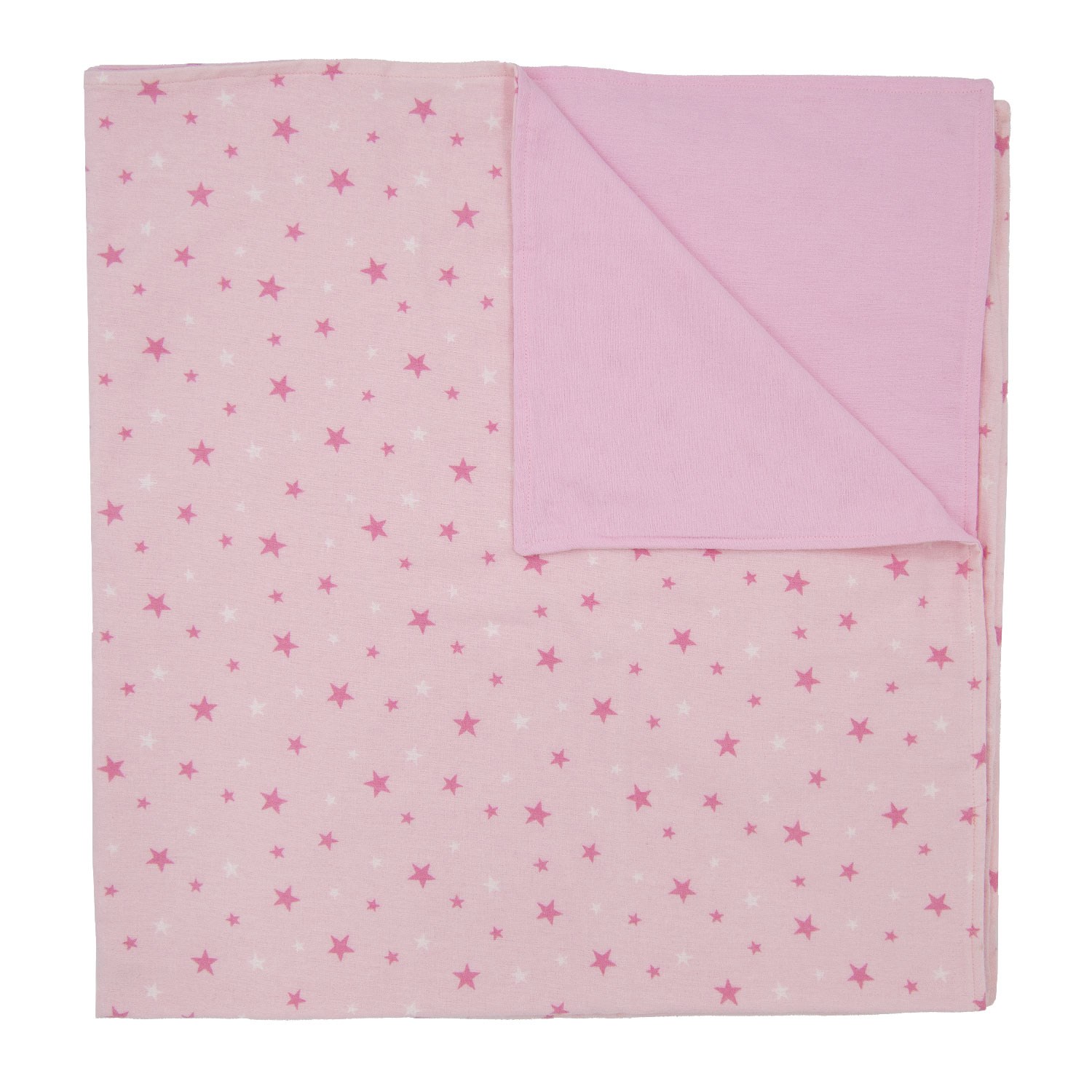 Mynest Çift Taraflı Pamuklu Flanel (Pazen) Battaniye 120x120 Pembe