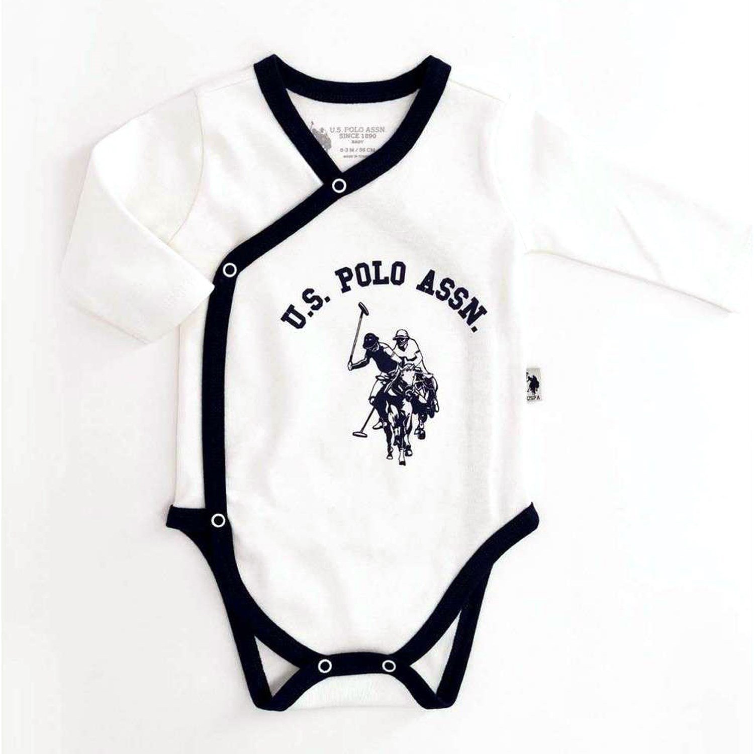 U.S. Polo Assn 2'li Uzun Kollu Kruvaze Bebek Body USB146 Krem