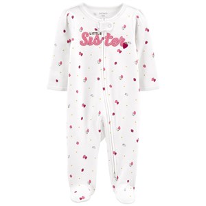 Carter's Little Sister Fermuarlı Kız Bebek Tulumu 1L735110 Beyaz