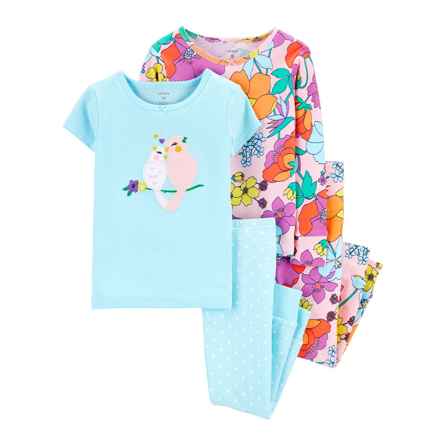 Carter's Tropical 4'lü Kız Çocuk Pijama Takımı 2I554310 Çok Renkli